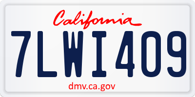 CA license plate 7LWI409