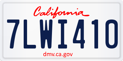 CA license plate 7LWI410