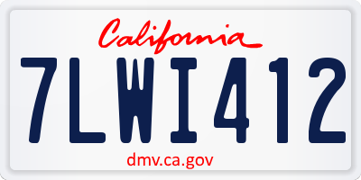 CA license plate 7LWI412