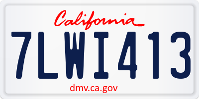 CA license plate 7LWI413