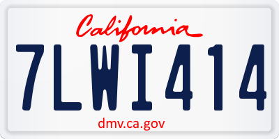 CA license plate 7LWI414