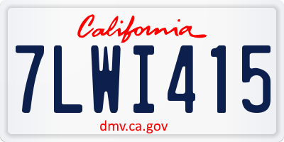 CA license plate 7LWI415
