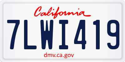 CA license plate 7LWI419