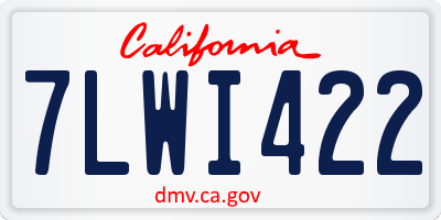 CA license plate 7LWI422
