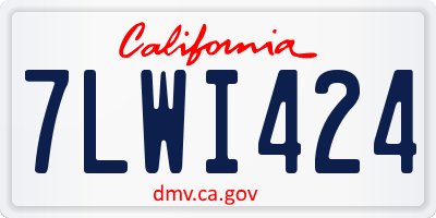 CA license plate 7LWI424