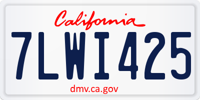 CA license plate 7LWI425