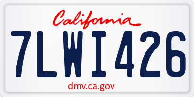 CA license plate 7LWI426