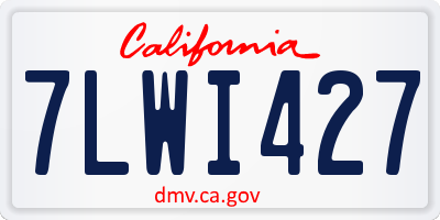 CA license plate 7LWI427