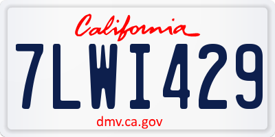 CA license plate 7LWI429