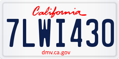 CA license plate 7LWI430