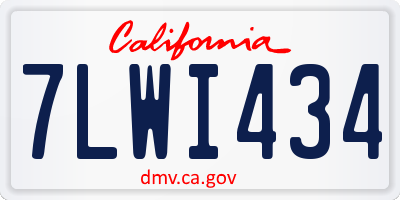 CA license plate 7LWI434