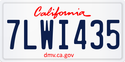CA license plate 7LWI435