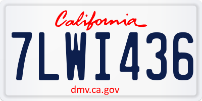 CA license plate 7LWI436