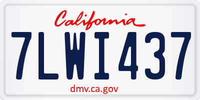 CA license plate 7LWI437