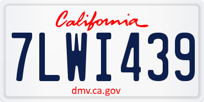 CA license plate 7LWI439