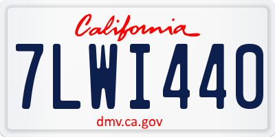 CA license plate 7LWI440