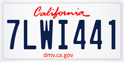 CA license plate 7LWI441