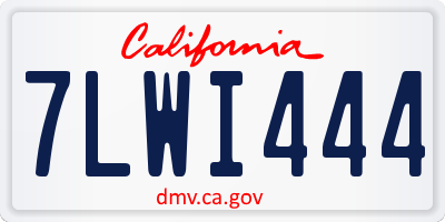 CA license plate 7LWI444
