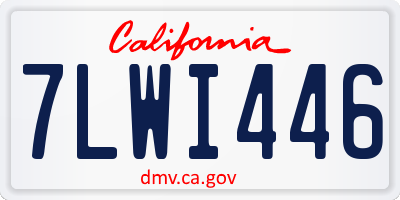 CA license plate 7LWI446