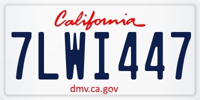 CA license plate 7LWI447