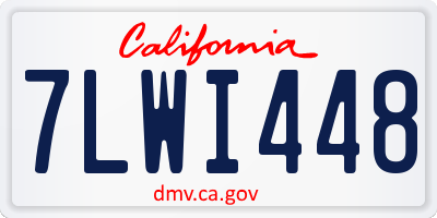 CA license plate 7LWI448