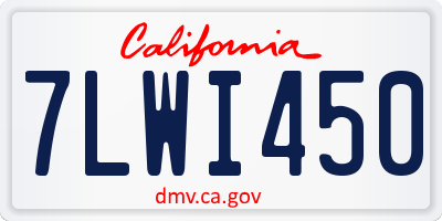 CA license plate 7LWI450