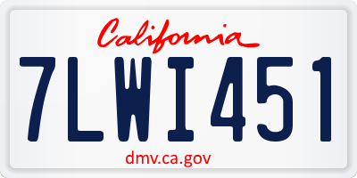 CA license plate 7LWI451
