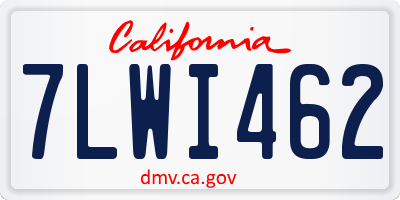 CA license plate 7LWI462