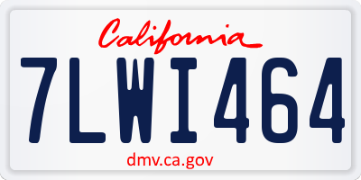 CA license plate 7LWI464