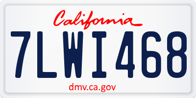CA license plate 7LWI468