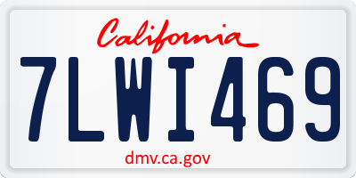 CA license plate 7LWI469