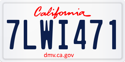 CA license plate 7LWI471