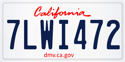 CA license plate 7LWI472