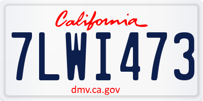 CA license plate 7LWI473