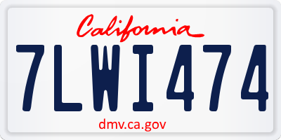 CA license plate 7LWI474