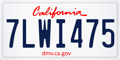 CA license plate 7LWI475