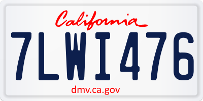 CA license plate 7LWI476