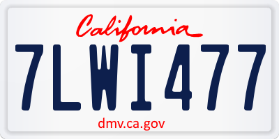 CA license plate 7LWI477
