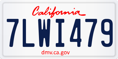 CA license plate 7LWI479