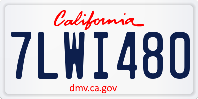 CA license plate 7LWI480