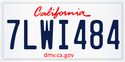 CA license plate 7LWI484