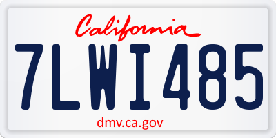 CA license plate 7LWI485