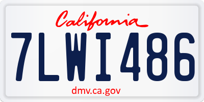 CA license plate 7LWI486