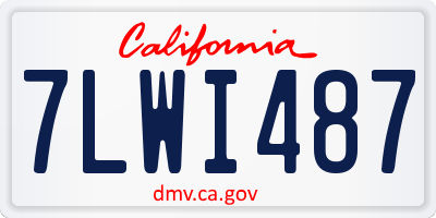CA license plate 7LWI487