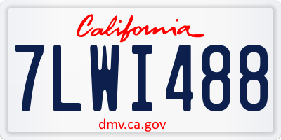 CA license plate 7LWI488