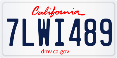 CA license plate 7LWI489