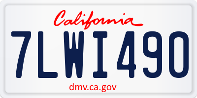 CA license plate 7LWI490