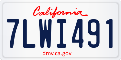 CA license plate 7LWI491