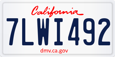 CA license plate 7LWI492