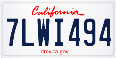 CA license plate 7LWI494